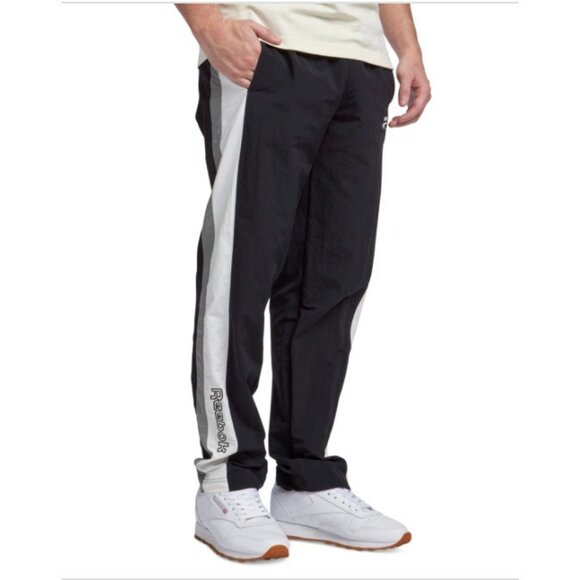 Reebok Men's Ivy League Regular-Fit Colorblocked Crinkled Track Pants - 2XL - Picture 1 of 9
